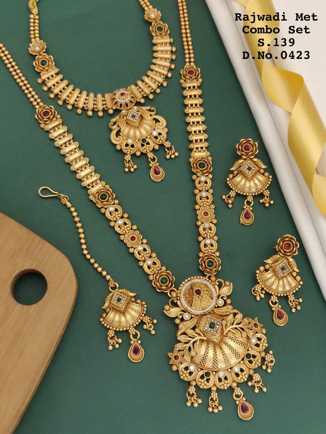 Bridal Jewellery Rajwadi Matt Majak Combo Set 3
